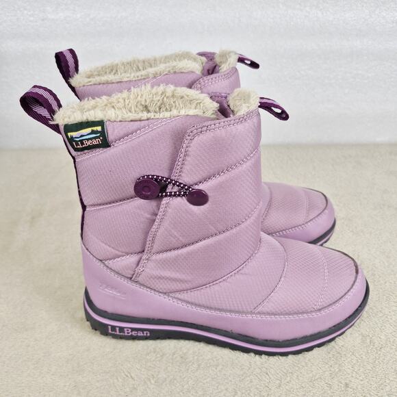L.L. Bean Toddler Size Kids 3 Ultralight Snow Boots Lined PrimaLoft Pink Muave - Picture 2 of 8